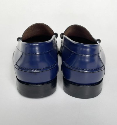 Polished Cobalt Blue Leather Loafers