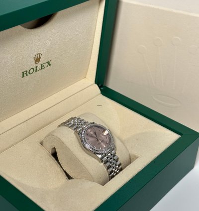 Rolex Datejust 31 Pink Diamond Dial Diamond Bezel Jubilee