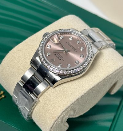 Rolex Datejust 31 Pink Diamond Dial Diamond Bezel Oyster