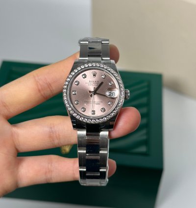 Rolex Datejust 31 Pink Diamond Dial Diamond Bezel Oyster