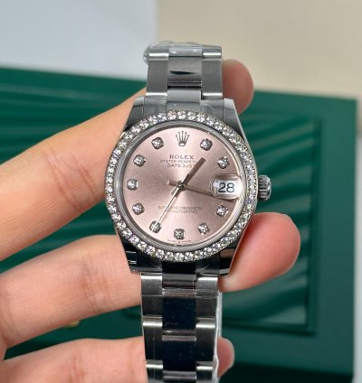 Rolex Datejust 31 Pink Diamond Dial Diamond Bezel Oyster