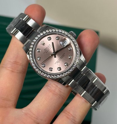 Rolex Datejust 31 Pink Diamond Dial Diamond Bezel Oyster