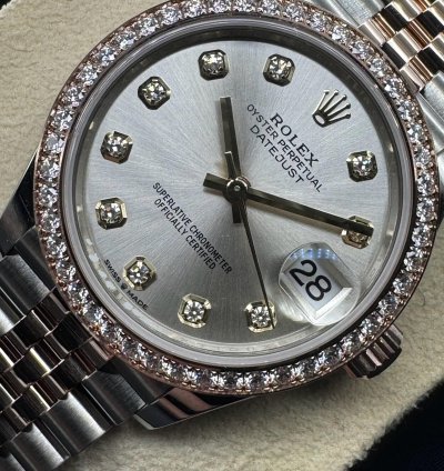 Rolex Datejust 31 Silver Diamond Dial Unworn