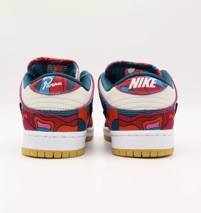 Nike Sb Dunk Low Pro Parra Abstract Art Fire Pink Gym Red Mocha Blue