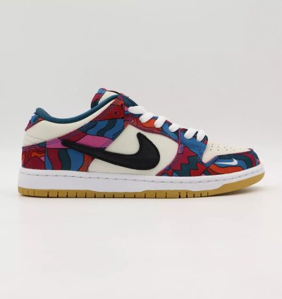 Nike Sb Dunk Low Pro Parra Abstract Art Fire Pink Gym Red Mocha Blue