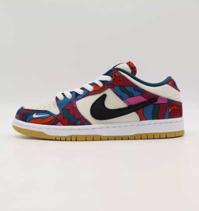 Nike Sb Dunk Low Pro Parra Abstract Art Fire Pink Gym Red Mocha Blue