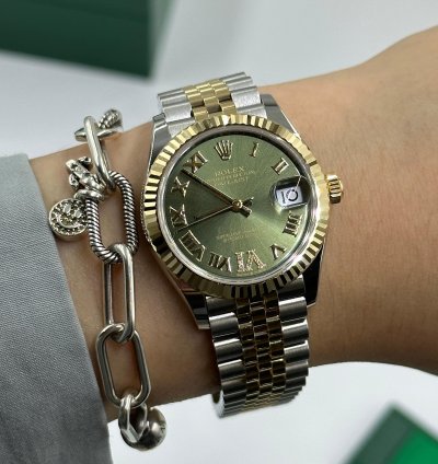Rolex Datejust 31 Vi Green Roman Jub