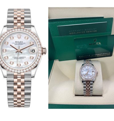 Rolex Datejust 31mm Mother Of Pearl Dial Rose Gold Steel 278381rbr