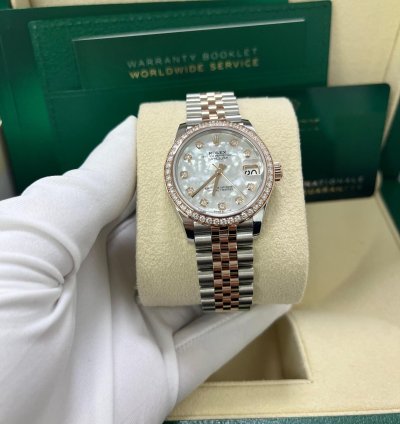 Rolex Datejust 31mm Mother Of Pearl Dial Rose Gold Steel 278381rbr