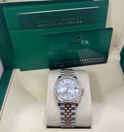 Rolex Datejust 31mm Mother Of Pearl Dial Rose Gold Steel 278381rbr