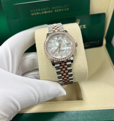 Rolex Datejust 31mm Mother Of Pearl Dial Rose Gold Steel 278381rbr