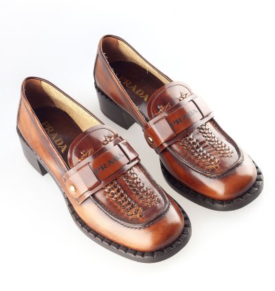 Prada 2020 Ready To Wear Brown Leather Loafers 38 5 Eu