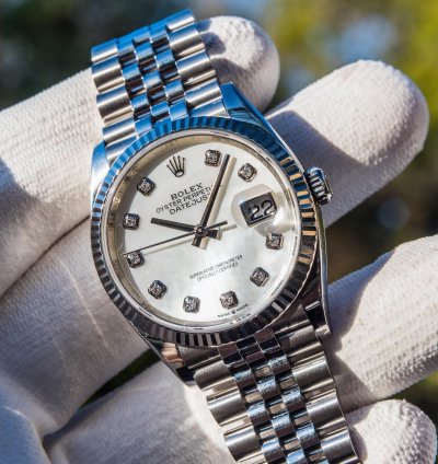 Rolex Datejust 36 september 2023 Mother Of Pearl Diamond Set Dial