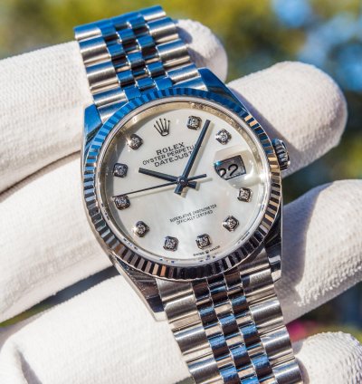 Rolex Datejust 36 september 2023 Mother Of Pearl Diamond Set Dial