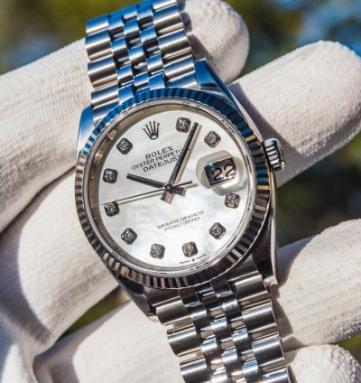 Rolex Datejust 36 september 2023 Mother Of Pearl Diamond Set Dial