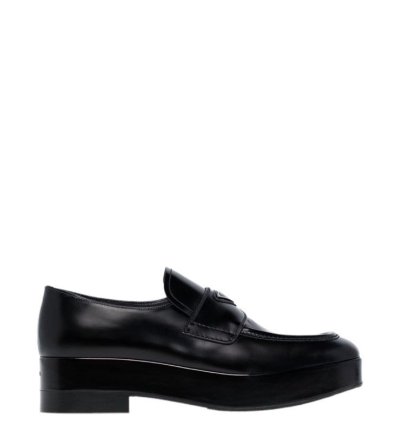 Prada 50 Brushed Leather Loafers