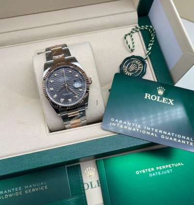 Rolex Datejust 36 126231 Grey Fluted Diamond Oyster