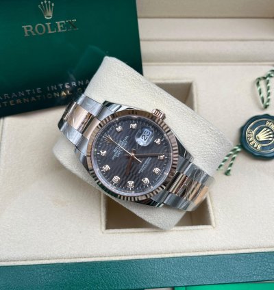 Rolex Datejust 36 126231 Grey Fluted Diamond Oyster
