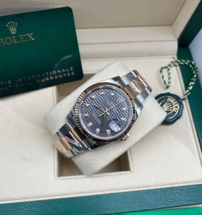 Rolex Datejust 36 126231 Grey Fluted Diamond Oyster
