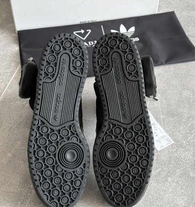 Prada Adidas Re-nylon Forum High Black Sneakers Us 9 5 Eu 43