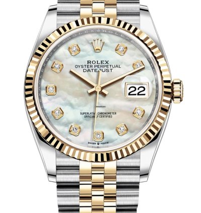 Rolex Datejust 36 126233 Datejust 36mm Steel Yellow Gold White Mop Diamond Dial Jubilee Bracelet