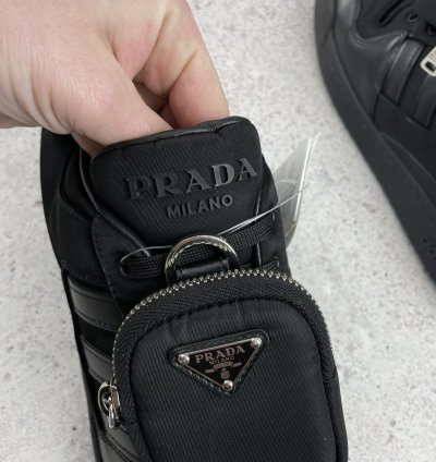 Prada Adidas Re-nylon Forum Low Black Size 13