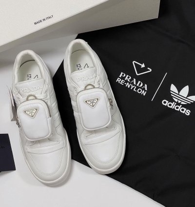 Prada Adidas Re-nylon Forum Low White Sneakers Size 12