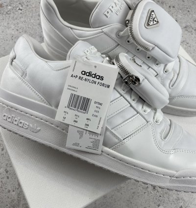 Prada Adidas Re-nylon Forum Low White Sneakers Size 12
