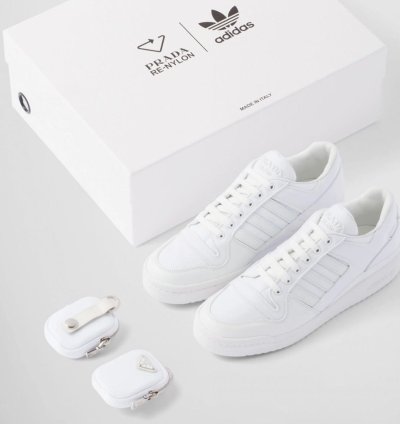 Prada Adidas Re-nylon Forum Low White Sneakers Size 12