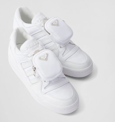 Prada Adidas Re-nylon Forum Low White Sneakers Size 12