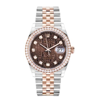 Rolex Datejust 36 126281rbr Steel 18k Rose Gold Chocolate Diamond Dial 36 Mm