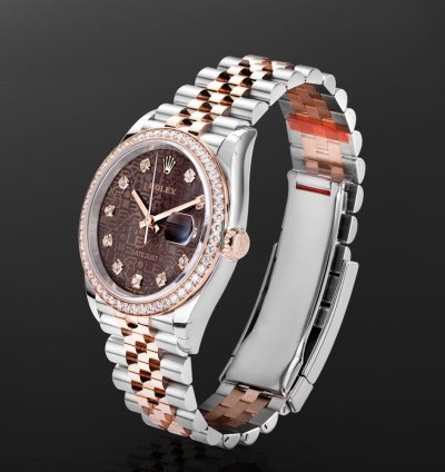 Rolex Datejust 36 126281rbr Steel 18k Rose Gold Chocolate Diamond Dial 36 Mm