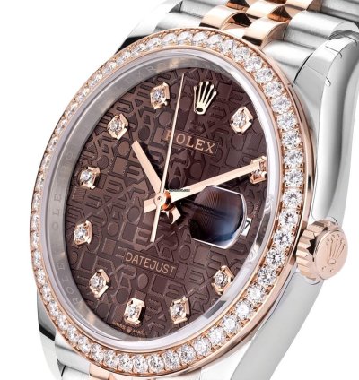 Rolex Datejust 36 126281rbr Steel 18k Rose Gold Chocolate Diamond Dial 36 Mm