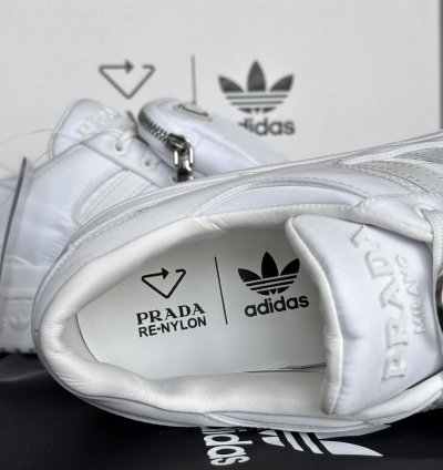 Prada Adidas Re-nylon Forum Low White Sneakers Us 9 5 Eu 43