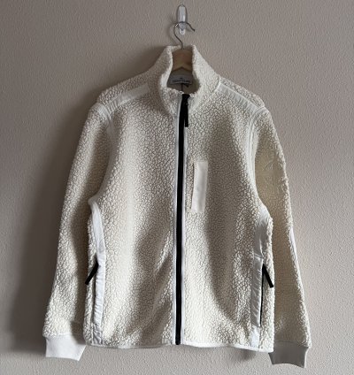Stone Island Embroidered Logo Teddy Fleece Zip Jacket