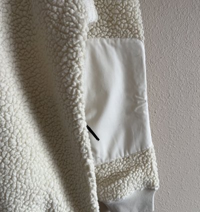 Stone Island Embroidered Logo Teddy Fleece Zip Jacket