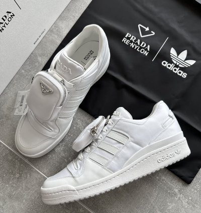 Prada Adidas Re-nylon Forum White Sneakers Us 8 5 Eu 42