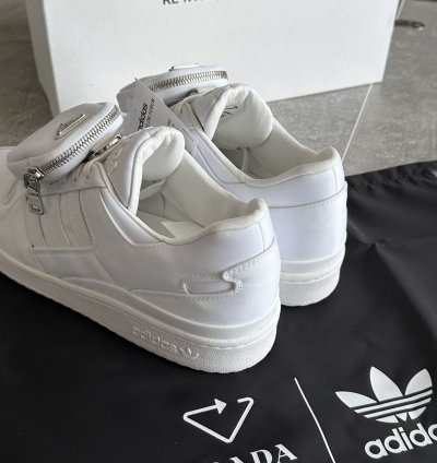 Prada Adidas Re-nylon Forum White Sneakers Us 8 5 Eu 42