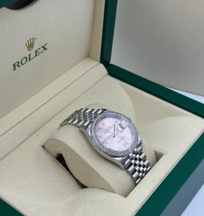 Rolex Datejust 36 126284 Viix Pink Rorman Dial Diamonds Bezel Jubilee