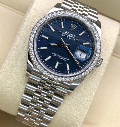Rolex Datejust 36 126284rbr Blue Fluted Wave Motif Dial Jubilee 2021