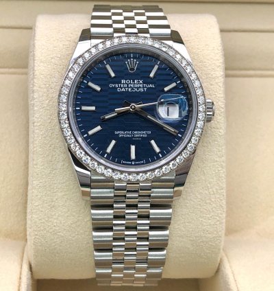 Rolex Datejust 36 126284rbr Blue Fluted Wave Motif Dial Jubilee 2021