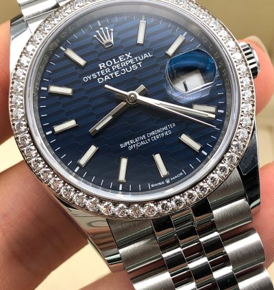 Rolex Datejust 36 126284rbr Blue Fluted Wave Motif Dial Jubilee 2021
