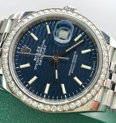 Rolex Datejust 36 126284rbr Blue Fluted Wave Motif Dial Jubilee 2021