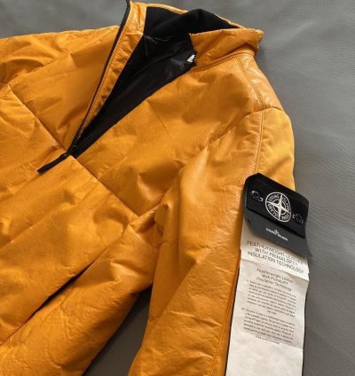 Stone Island Featherweight Leather Anorak With Primaloft