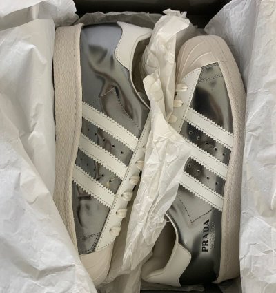 Prada Adidas Superstar Chrome Silver Us8 5 Uk8 Made In Italy