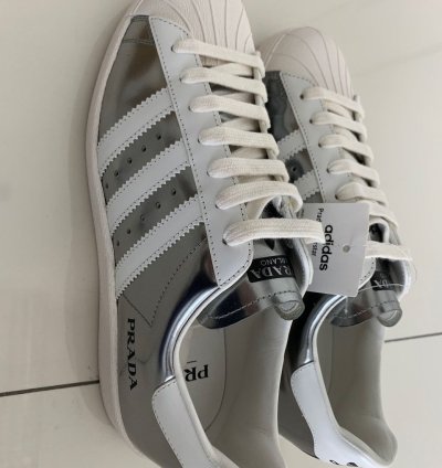 Prada Adidas Superstar Chrome Silver Us8 5 Uk8 Made In Italy