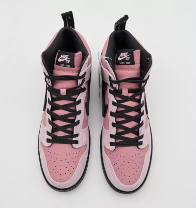 Kcdc Brooklyn Skateshop Nike Sb Dunk High Pink Black Dh7742-600