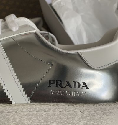 Prada Adidas Superstar In Metallic Silver