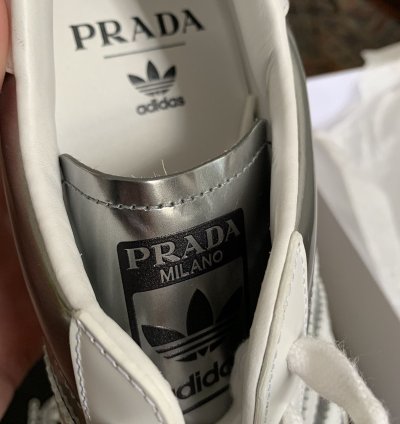 Prada Adidas Superstar In Metallic Silver