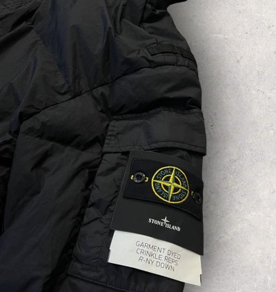 Stone Island Garment Dyed Crinkle Rep Down Jacket Black